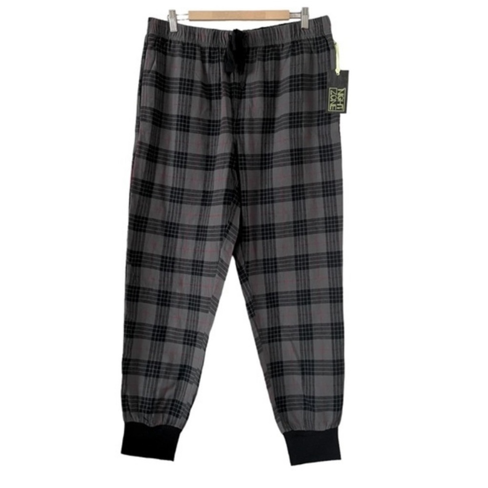 Mens Pajama Plaid Pants Joggers Size L